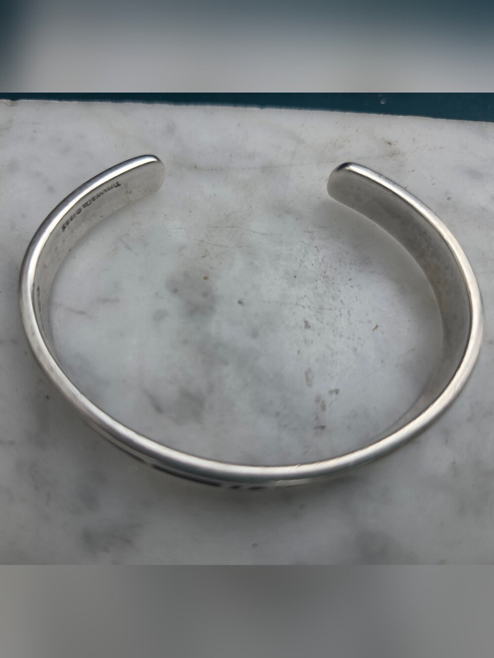 1995 Tiffany &Co Italy Sterling Silver 925 Roman Numerals Bracelet Cuff. 5.5" - Picture 2 of 11